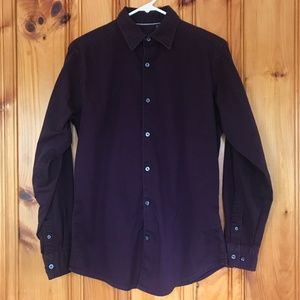 Modern fit Men's Button-down maroon S